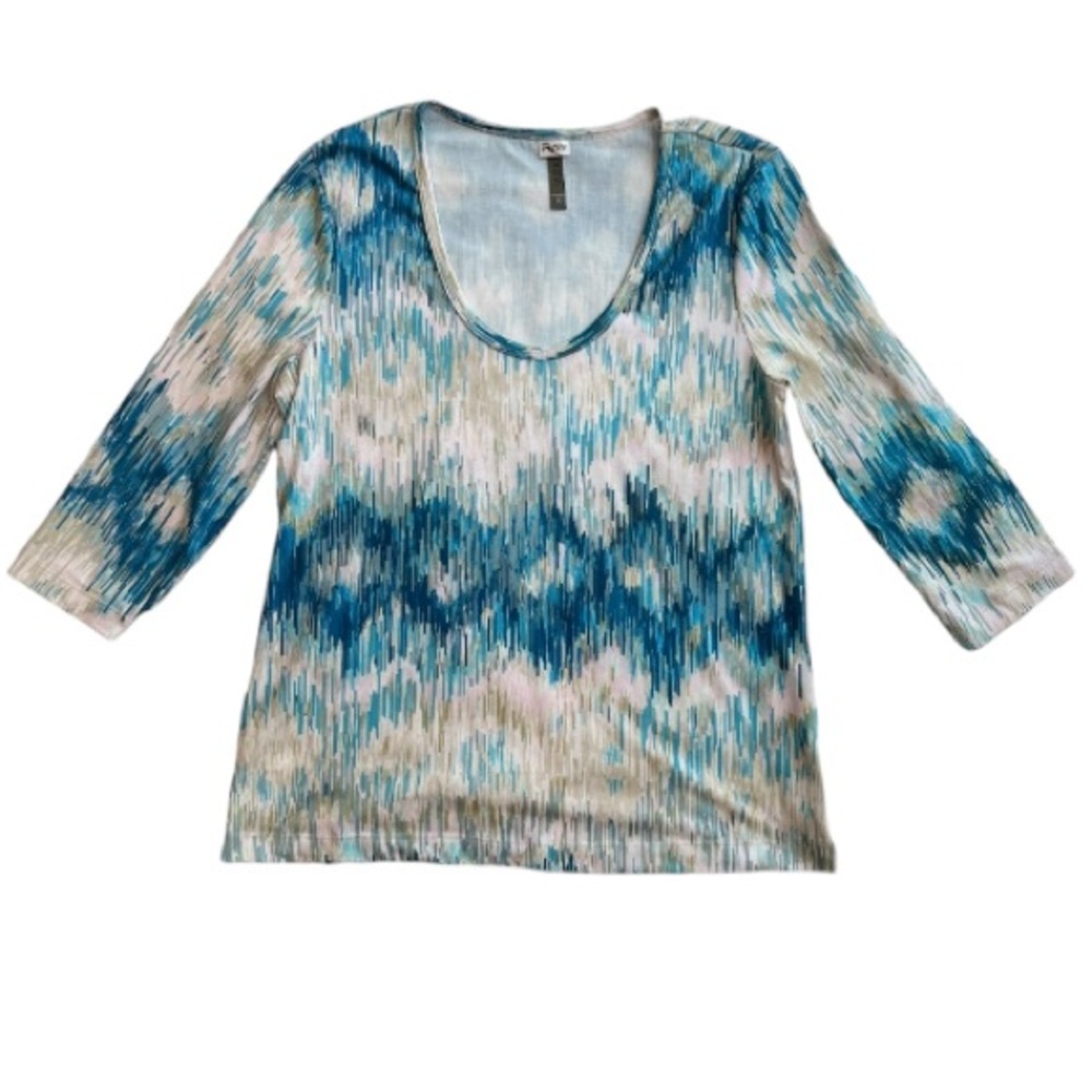 XCVI Watercolor‎ Print 3/4 Sleeve Shirt Size PM